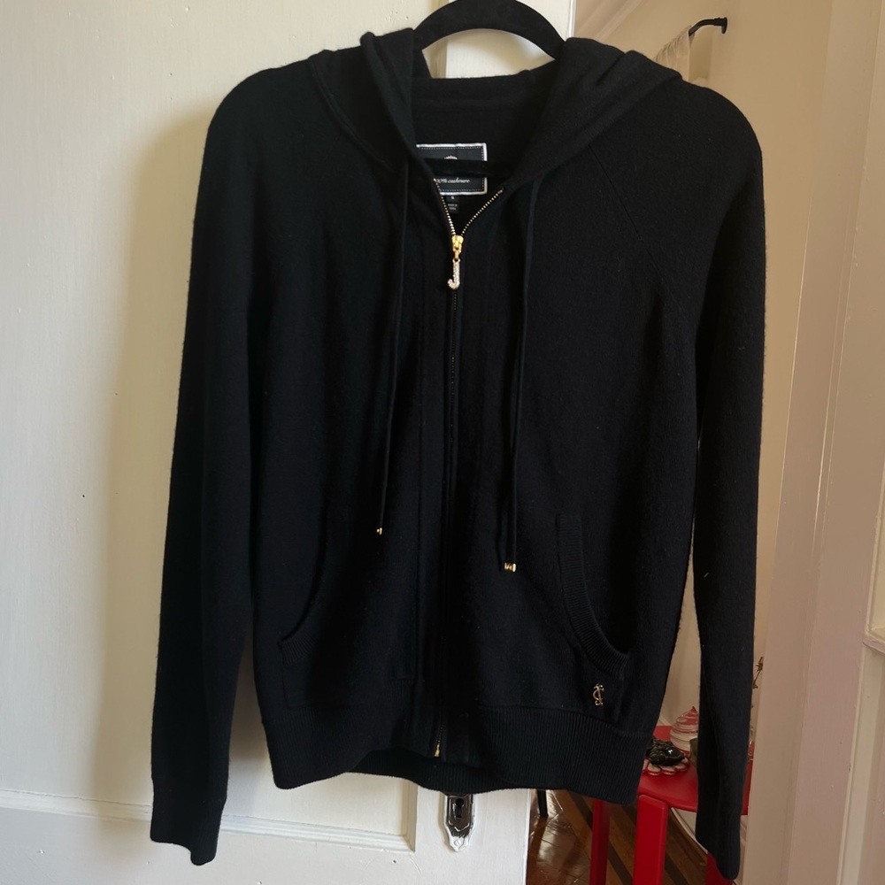 Juicy Couture Black cashmere zip up hoodie sweater